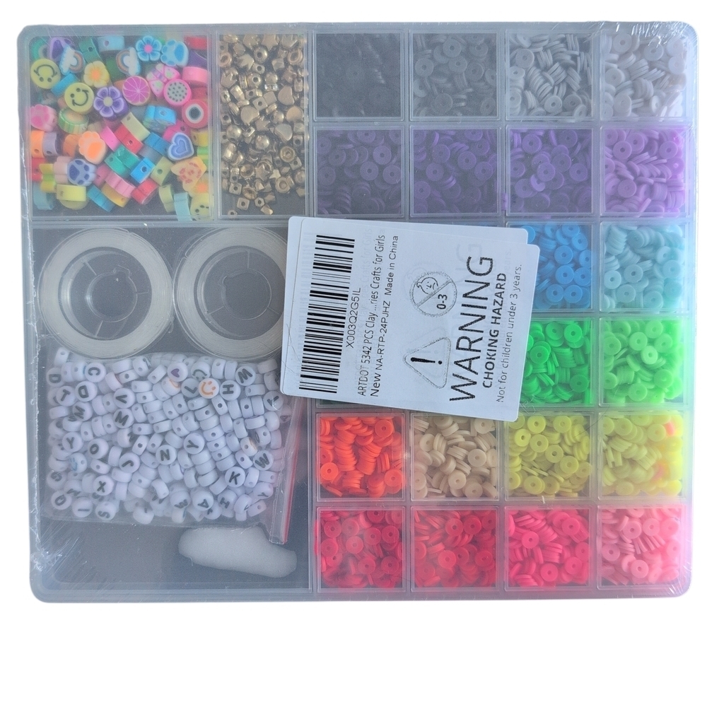 *Brand New* Colorful Clay Bead Set & Organizer - Picture 2 of 2